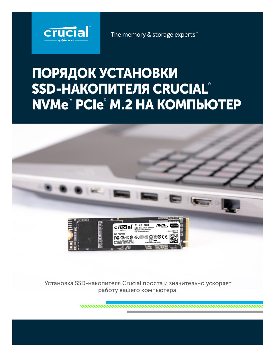 1000 ГБ M.2 NVMe накопитель Crucial P3 Plus [CT1000P3PSSD8]