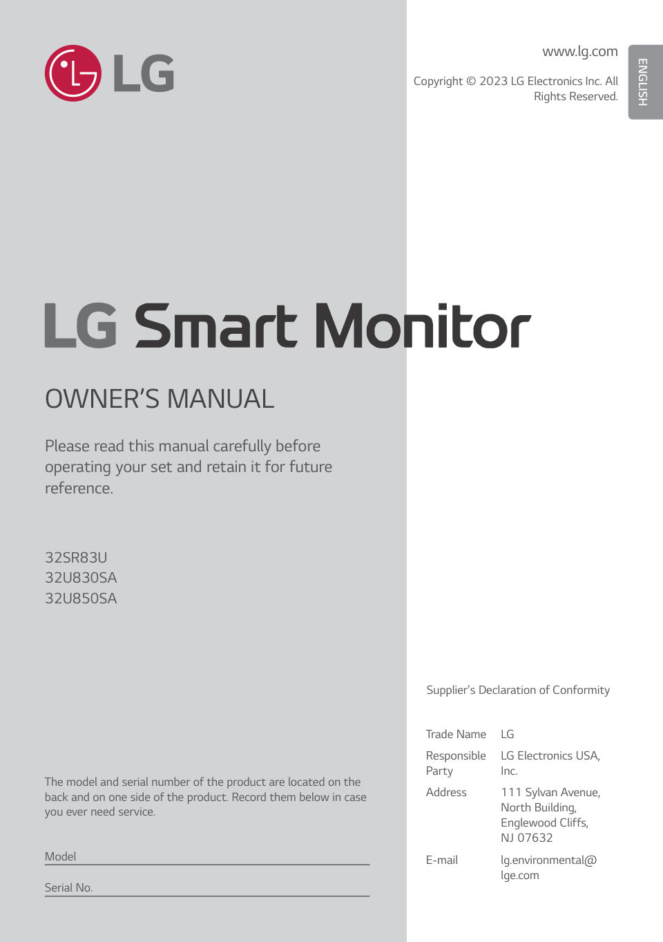 31.5" Монитор LG 32U850SA-W