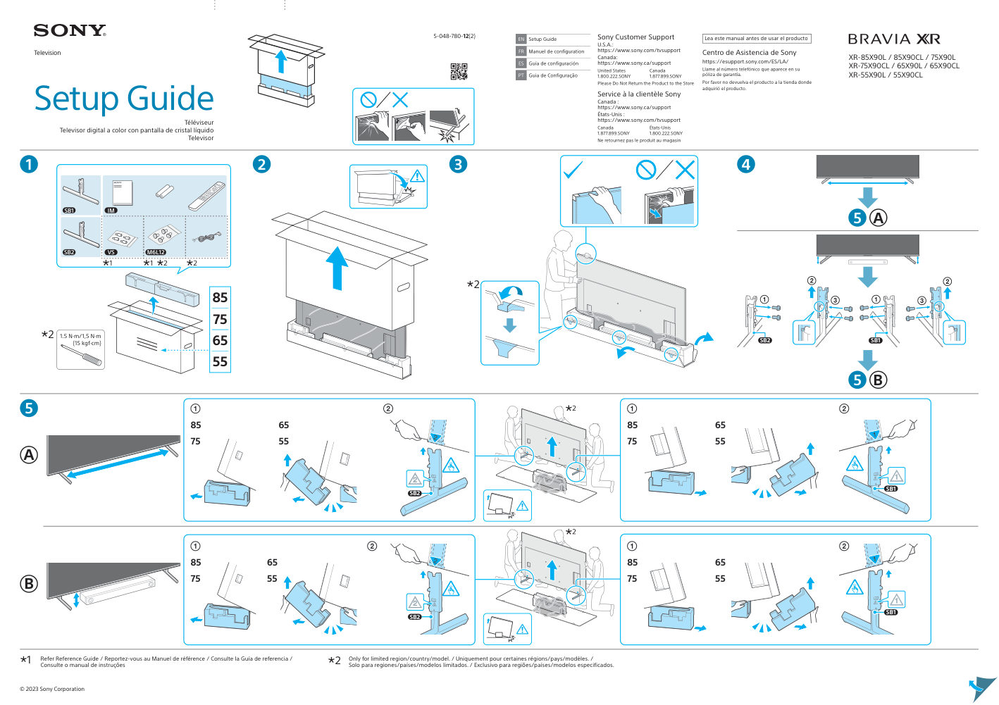 74.5" (189 см) Телевизор Sony XR-75X90L