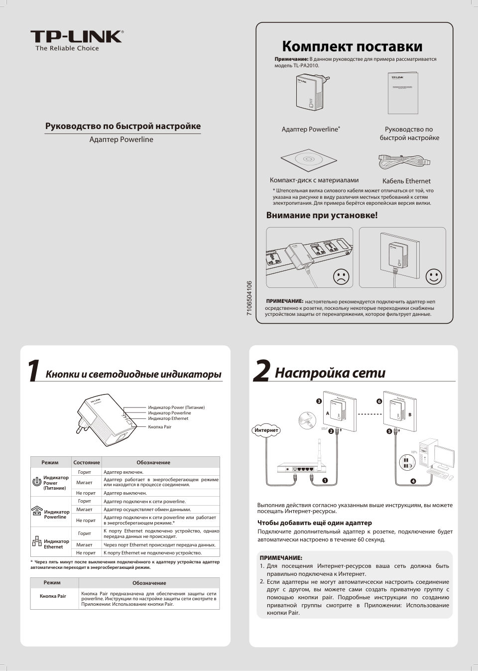 Адаптер PowerLine TP-Link TL-PA4010KIT