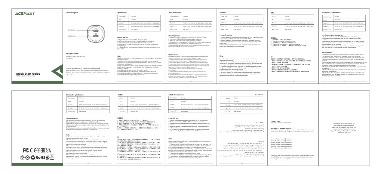 Автомобильное ЗУ ACEFAST B2