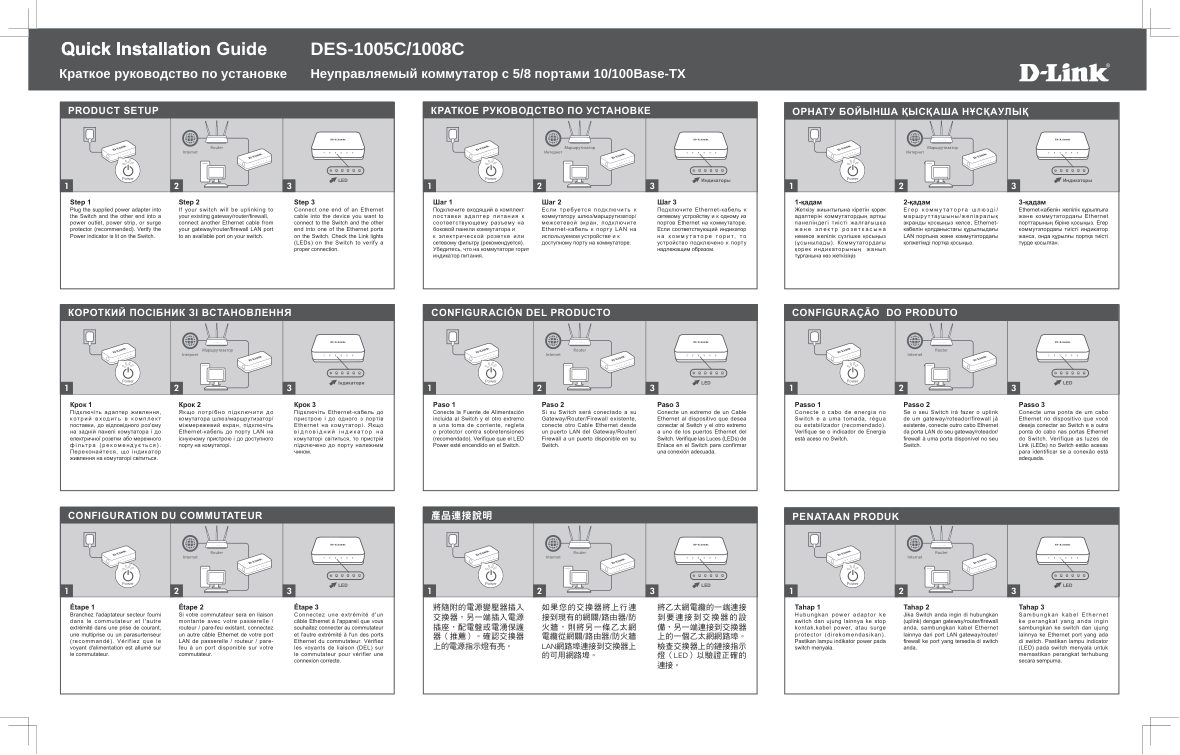 Коммутатор D-Link DES-1008C/B1