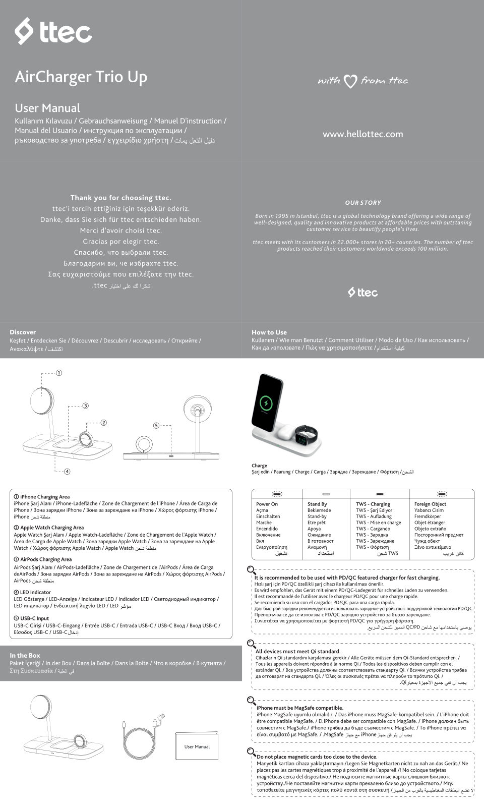 Беспроводное зарядное устройство TTEC AirCharger Trio Up