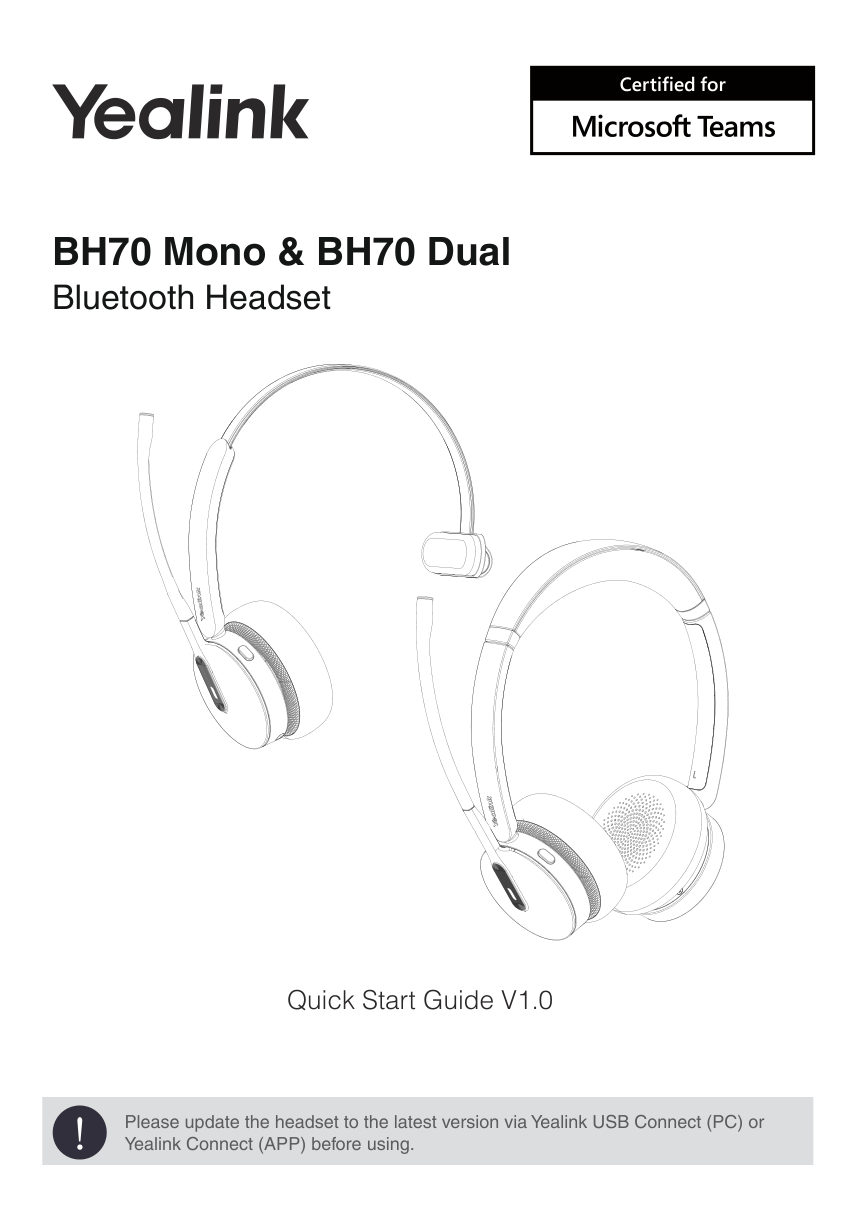 Беспроводные наушники Yealink BH70 Dual UC черный 2024