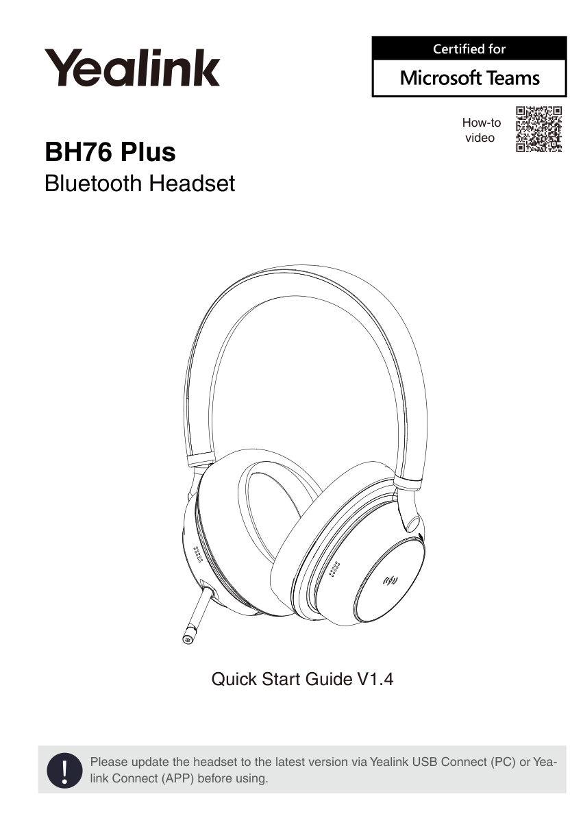 Беспроводные наушники Yealink BH76 Plus UC черный 2024