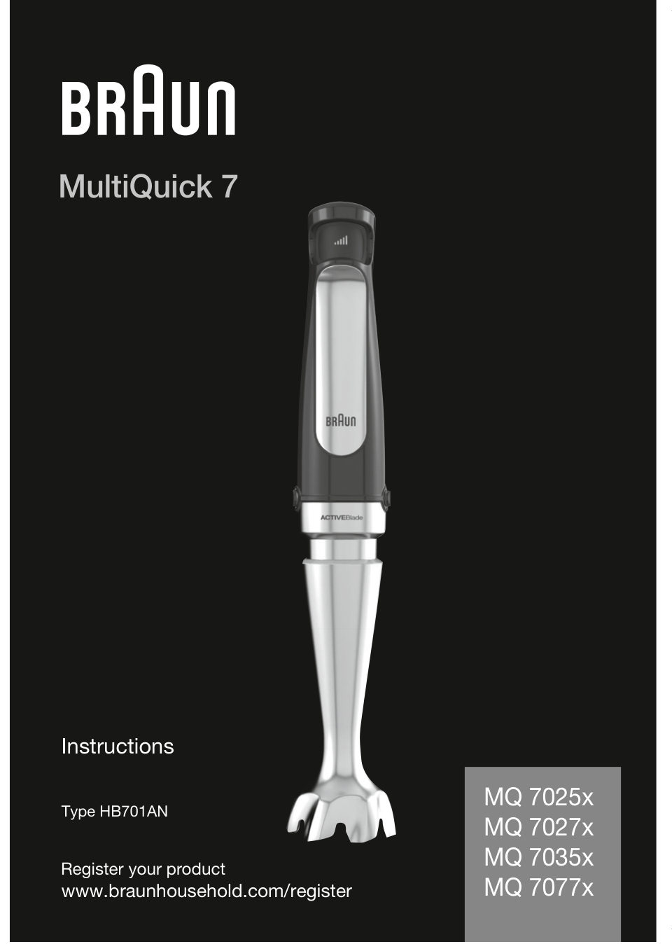 Блендер погружной Braun MQ7025X