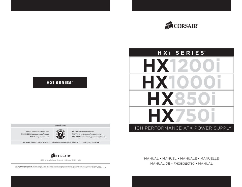 Блок питания Corsair HX1200i [CP-9020307-CN]