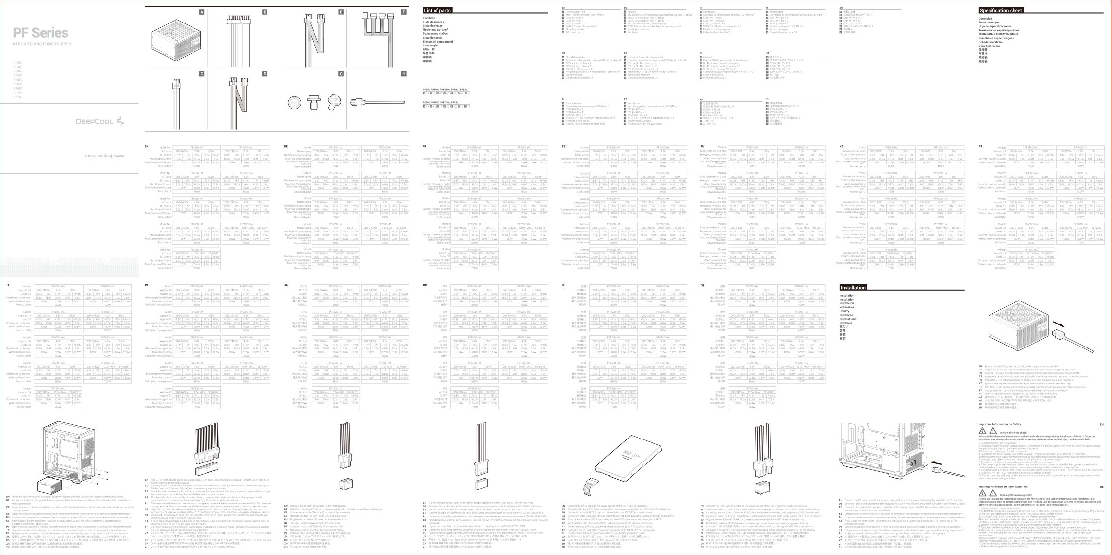 Блок питания DEEPCOOL PF450 [R-PF450D-HA0B-EU]