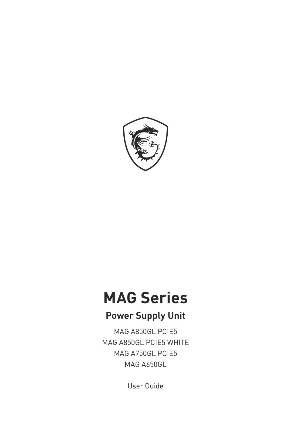Блок питания MSI MAG A850GL PCIE5