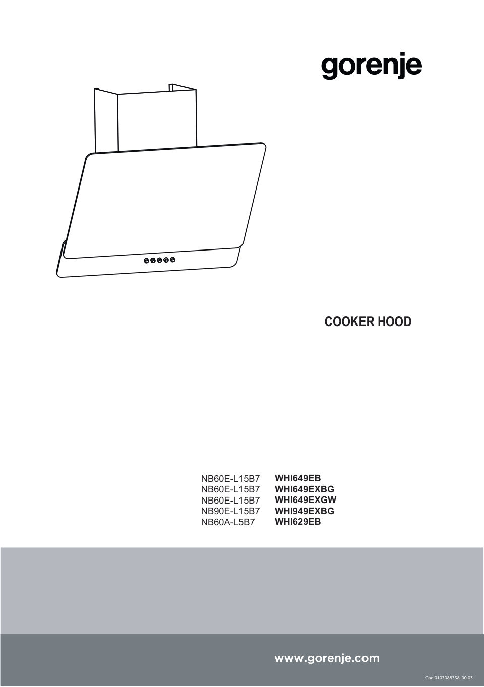 Вытяжка наклонная Gorenje WHI649EXBG серебристый/черный