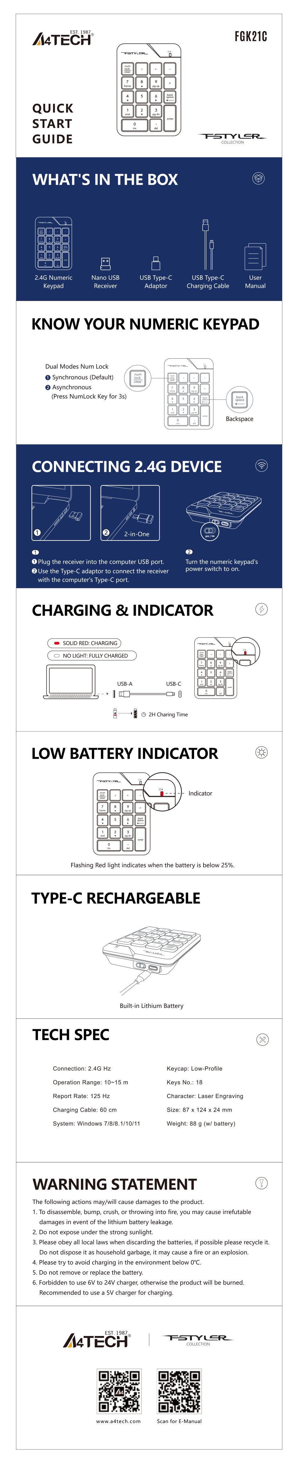 Цифровой блок беспроводной A4Tech FGK21C [1938791]