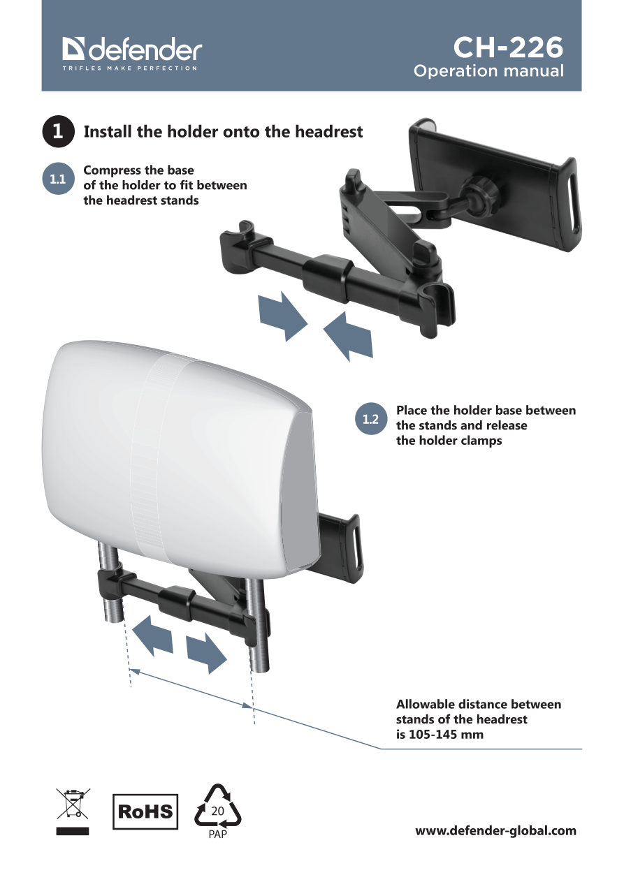 Держатель автомобильный Defender CH-226