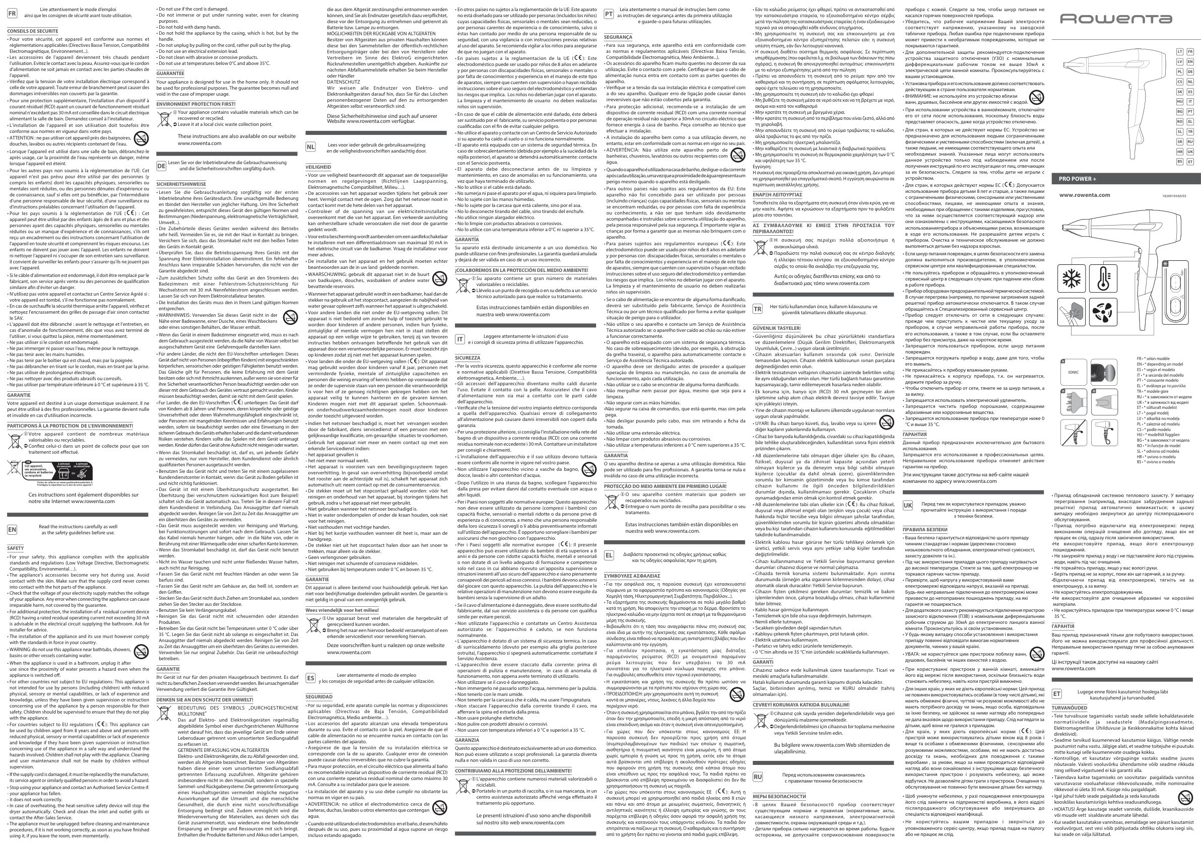Фен Rowenta Pro Power+ CV7220F0