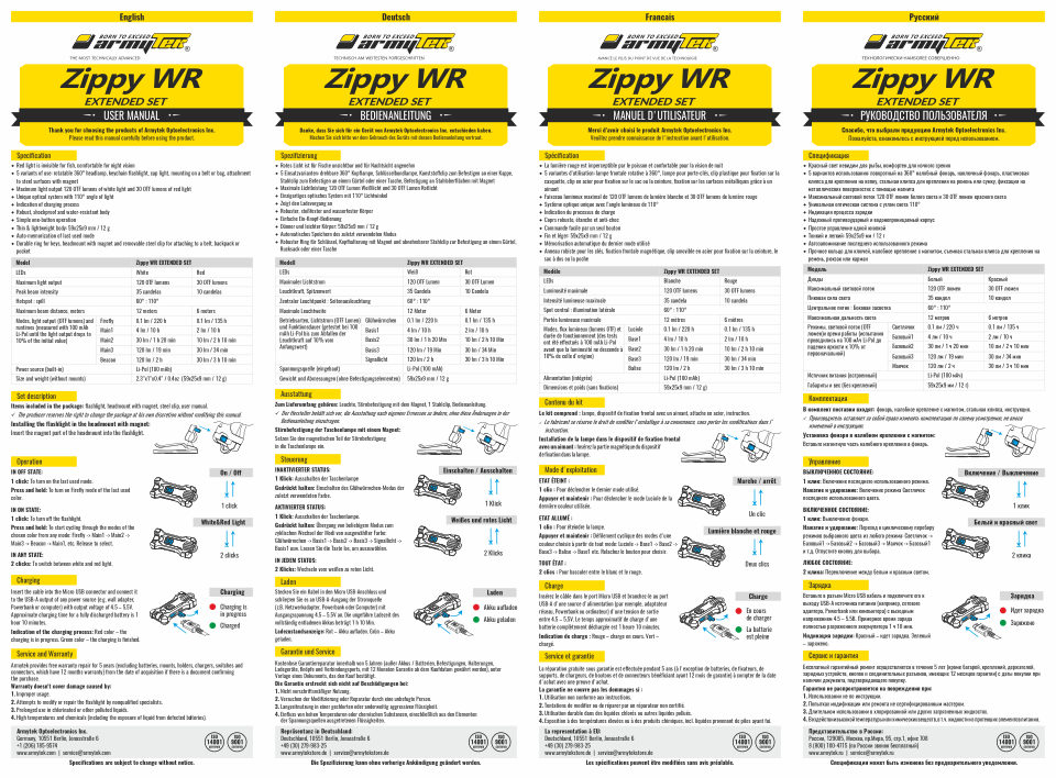 Фонарь Armytek Zippy Extended Set WR