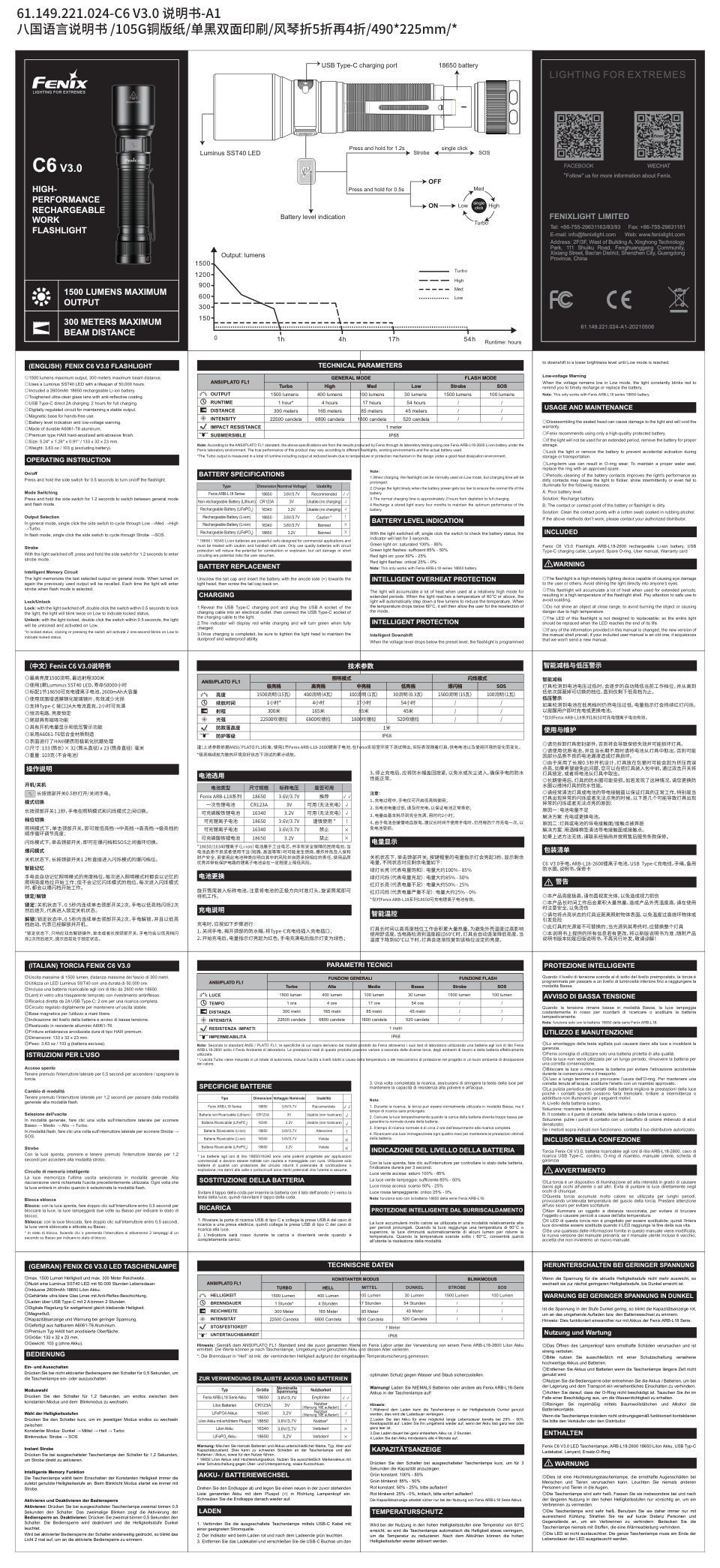 Фонарь Fenix C6 V3.0