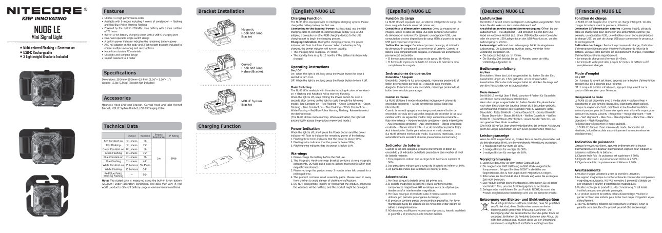 Фонарь Nitecore NU06LE High performance