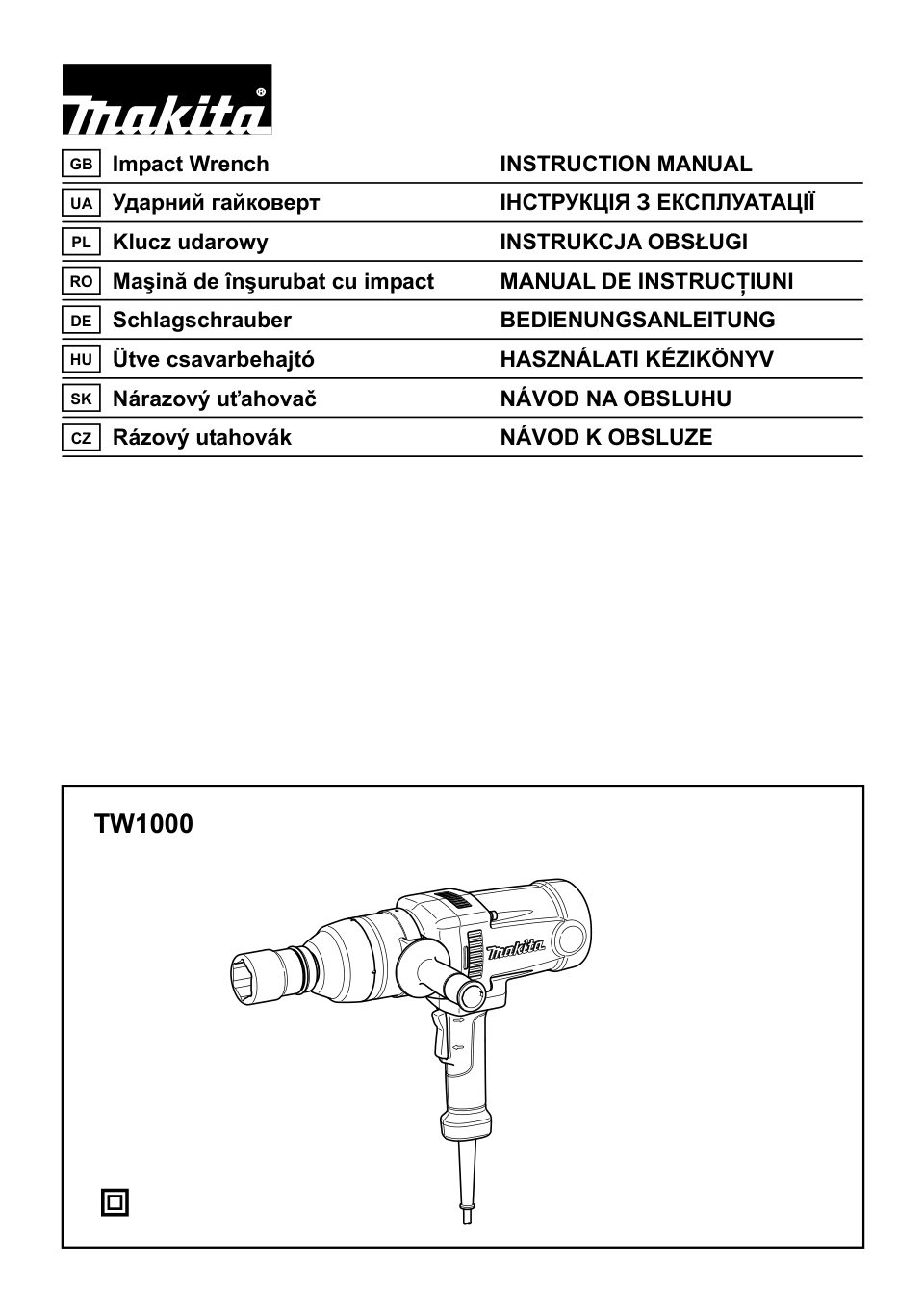 Гайковерт Makita TW1000