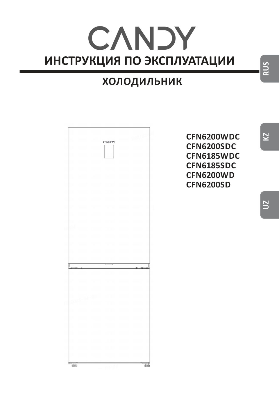 Холодильник с морозильником Candy CFN6200WDC