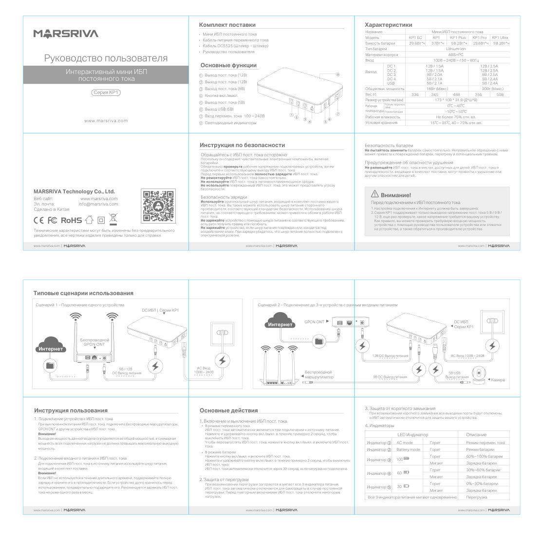 ИБП для роутеров MARSRIVA KP1 Plus