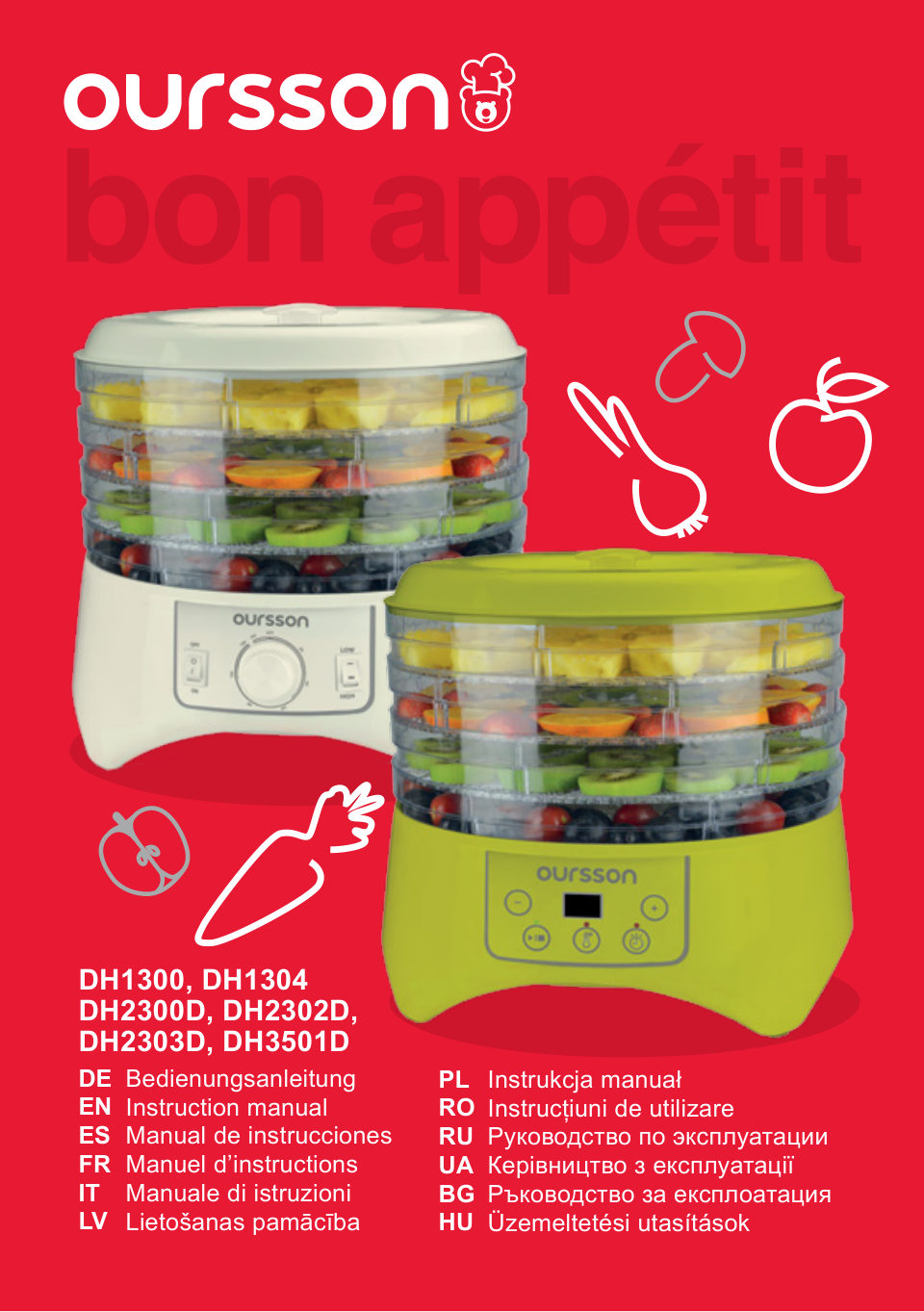 Сушилка для овощей и фруктов Oursson DH2300D/IV