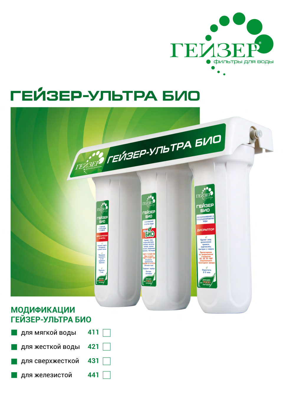 Картридж для фильтра Гейзер Fiber Pro 20BB