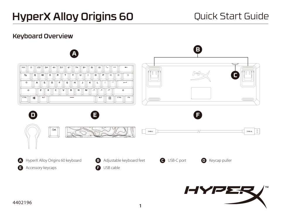 Клавиатура проводная HyperX Alloy Origins 60