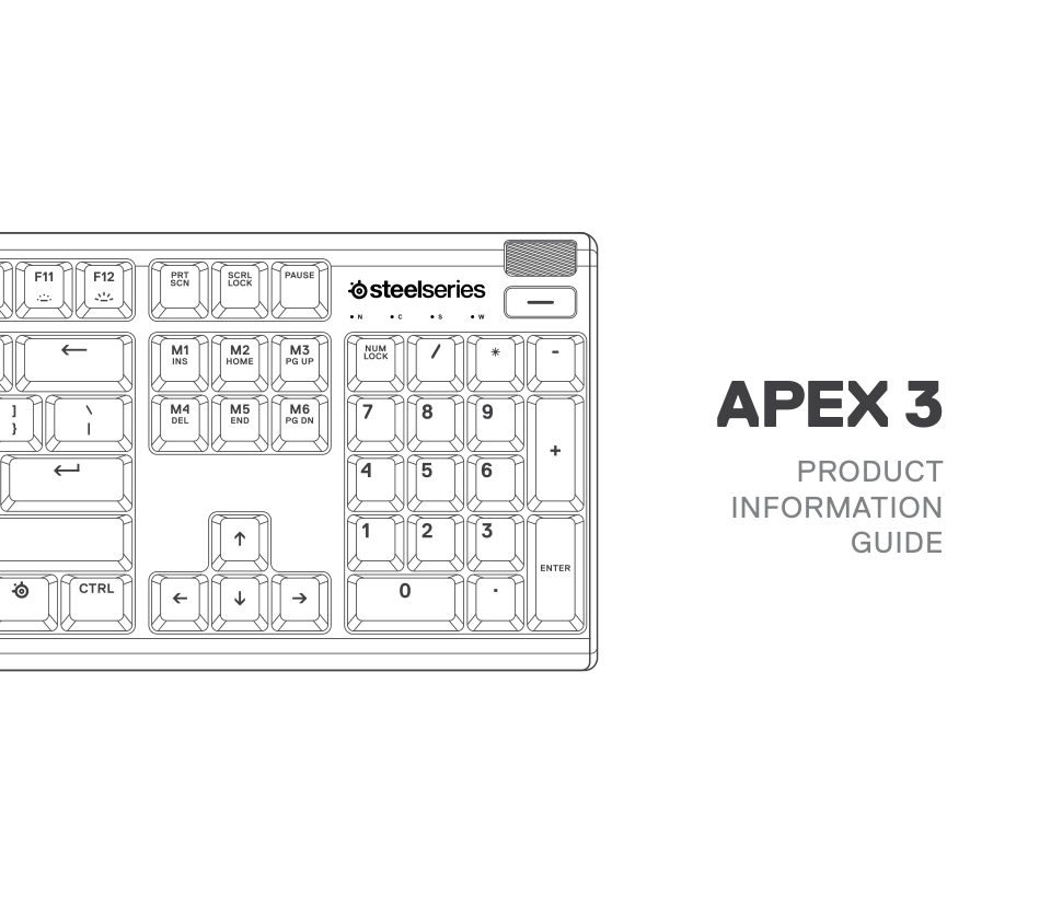 Клавиатура проводная SteelSeries Apex 3 TKL