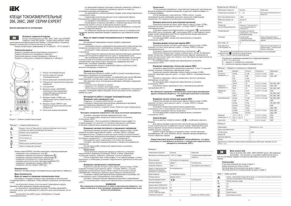 Клещи токоизмерительные IEK 1517176