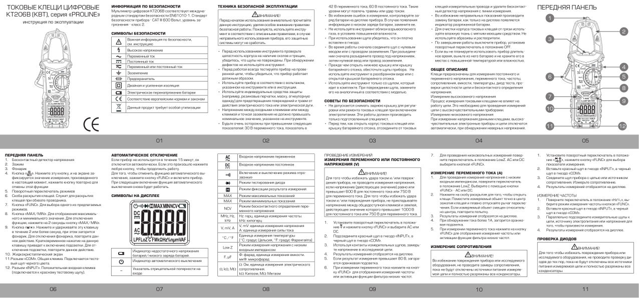 Клещи токоизмерительные КВТ KT 206B