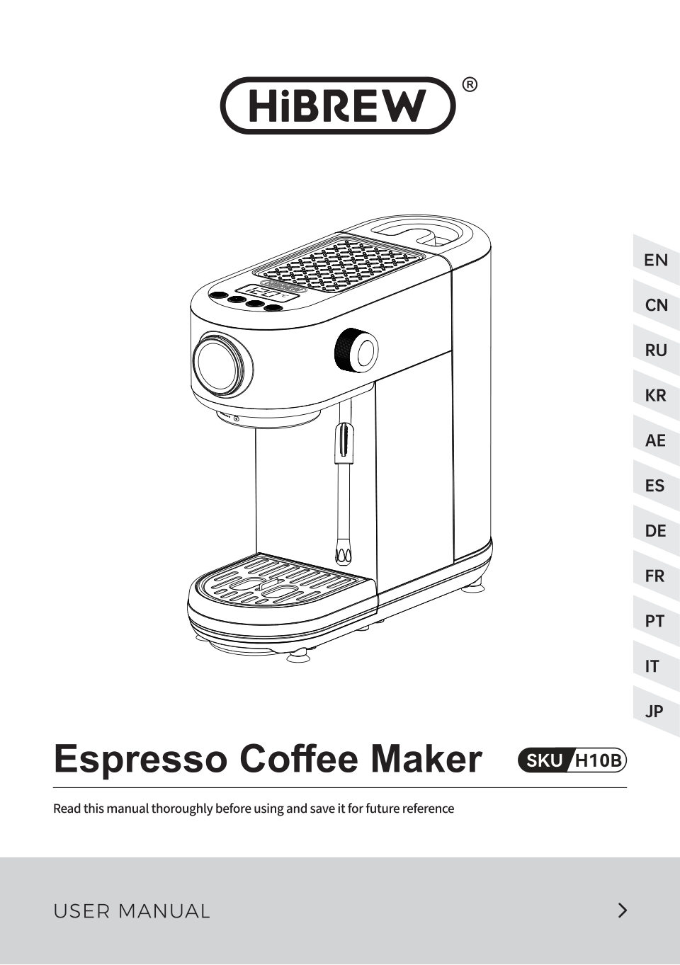 Кофеварка рожковая HiBREW H10B