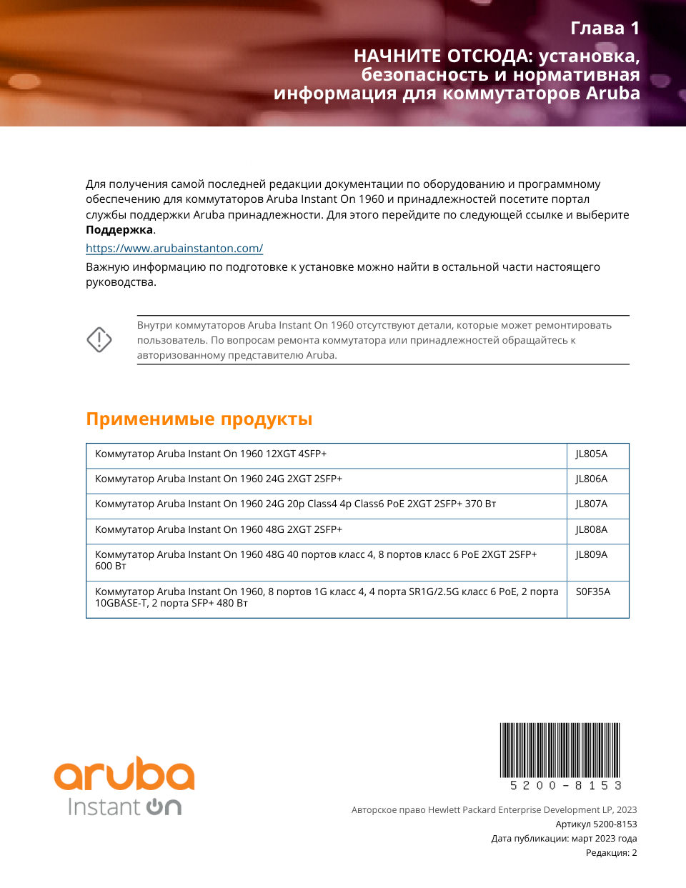 Коммутатор HPE Aruba Instant On 1960 12XGT 4SFP+