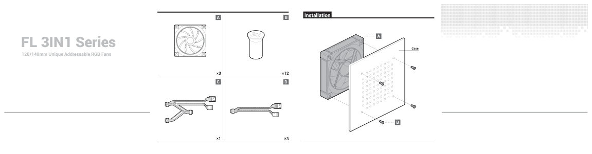 Комплект вентиляторов DEEPCOOL FL14 3IN1 [R-FL14-BKAPN3-G]