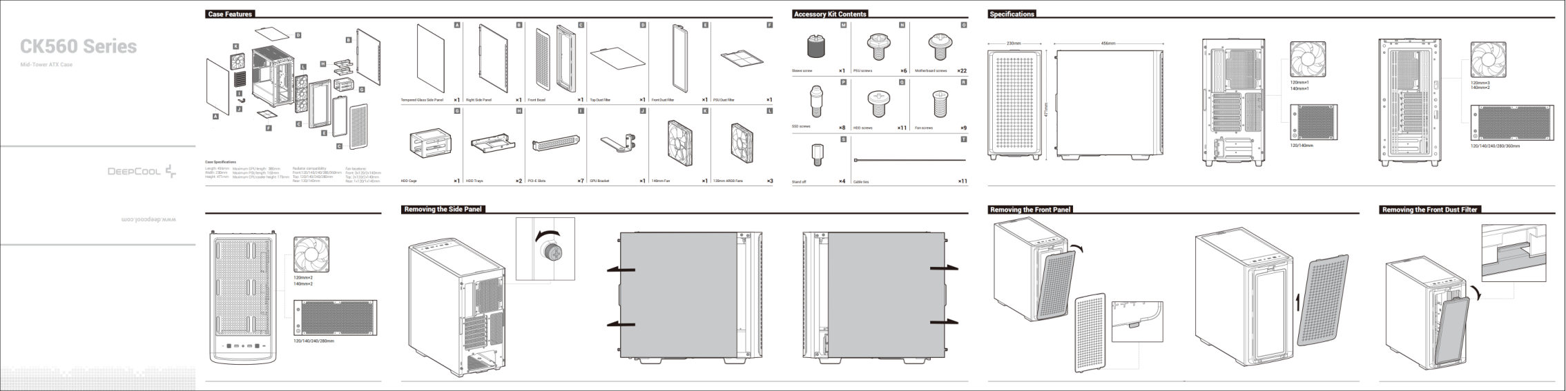 Корпус DEEPCOOL CK560 [R-CK560-BKAAE4-G-1]