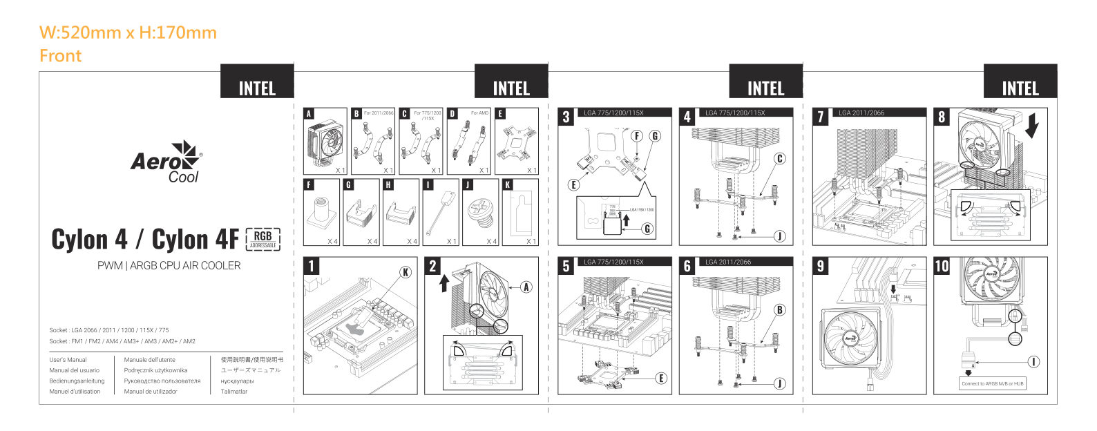 Кулер для процессора AeroCool Cylon 4 [LGA 1700] [ACTC-CL30410.06]
