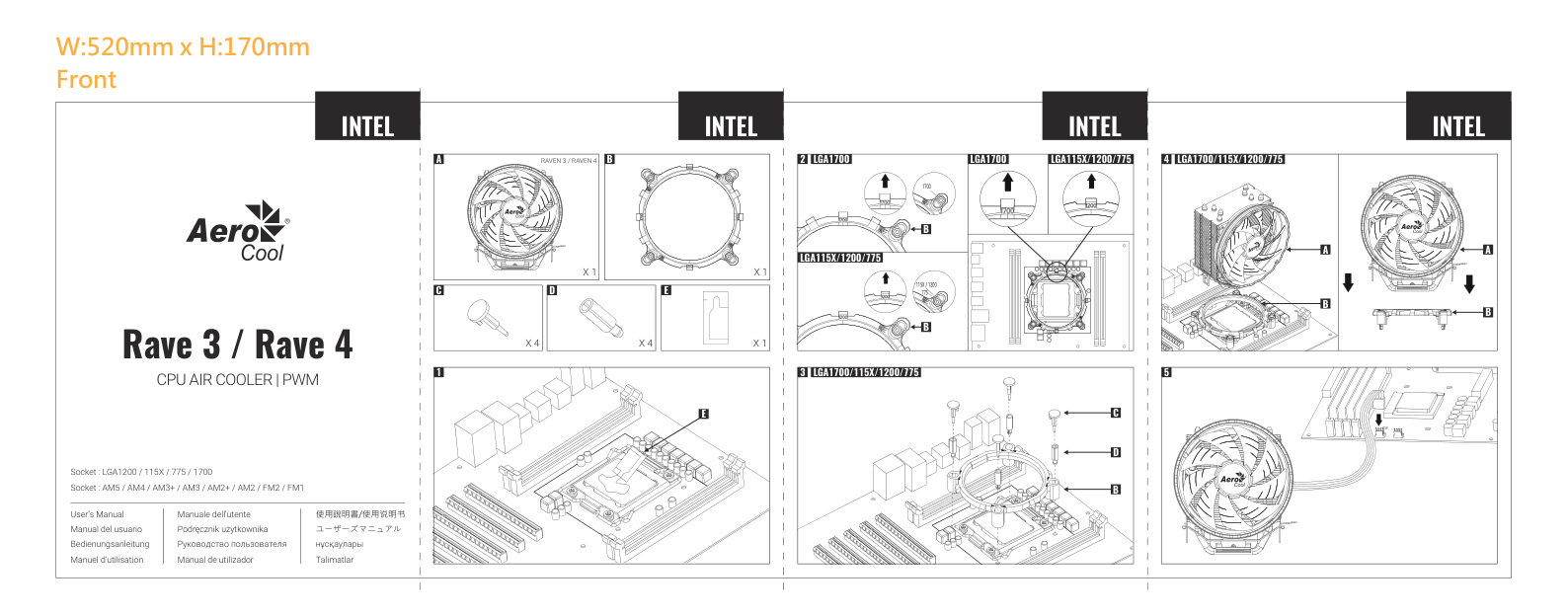 Кулер для процессора AeroCool Rave 3 FRGB [ACTC-RV30310.01]