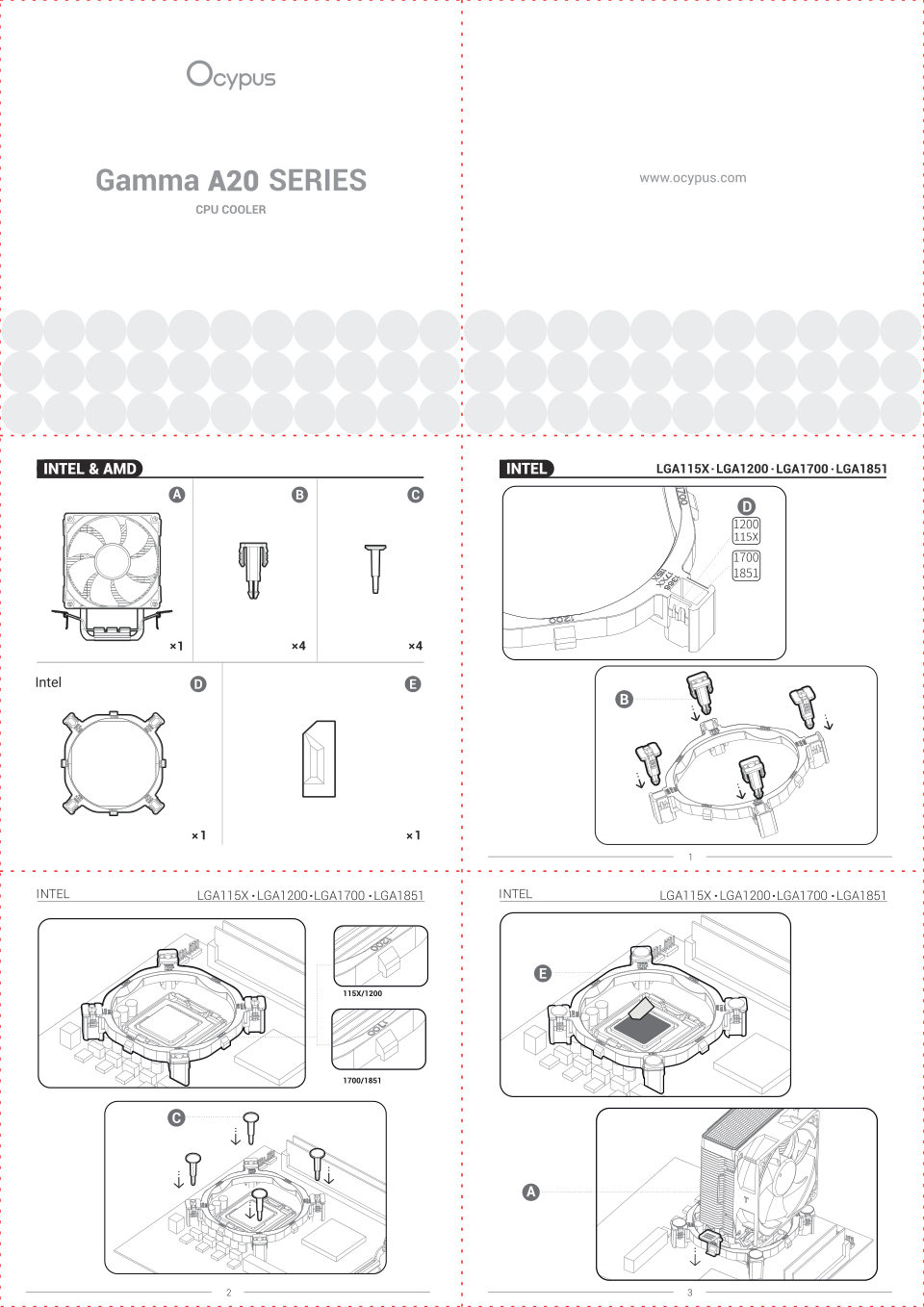 Кулер для процессора Ocypus Gamma A20 WH ARGB [Gamma-A20-WH1AAWN00F-GL]