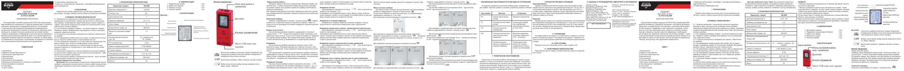Лазерный дальномер Elitech 204766