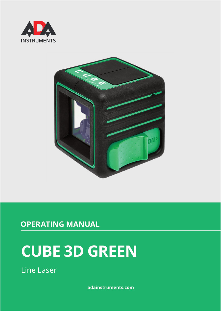 Лазерный нивелир ADA Cube 3d Green Professional Edition