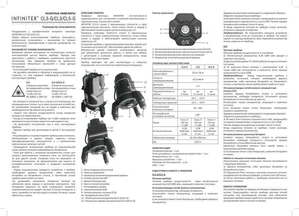 Лазерный нивелир Infiniter CL3-G