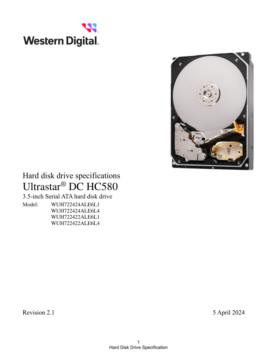 LFF (3.5") Серверный HDD WD Ultrastar HC580