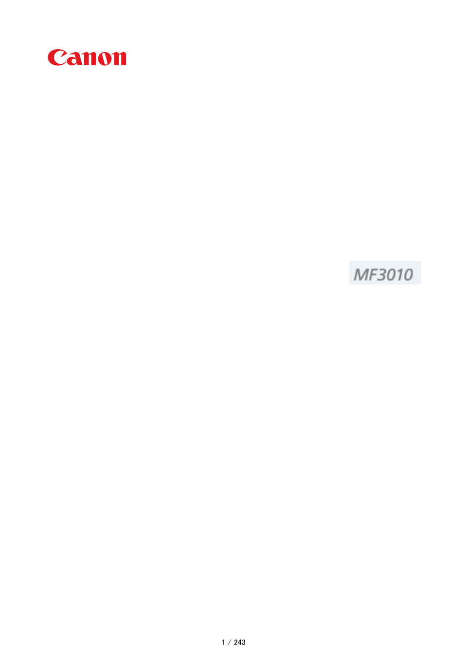 МФУ лазерное Canon imageCLASS MF3010