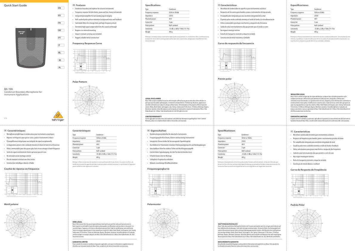 Микрофон Behringer BA 19A