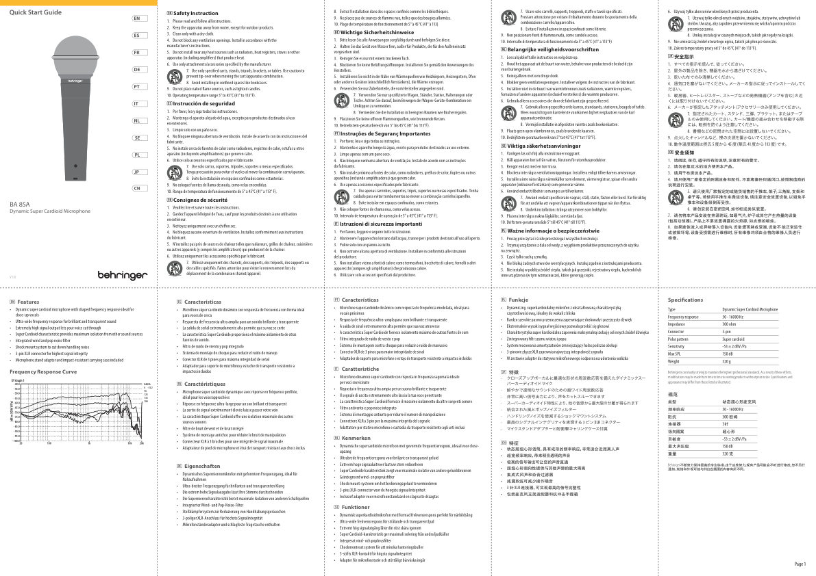 Микрофон Behringer BA 85A