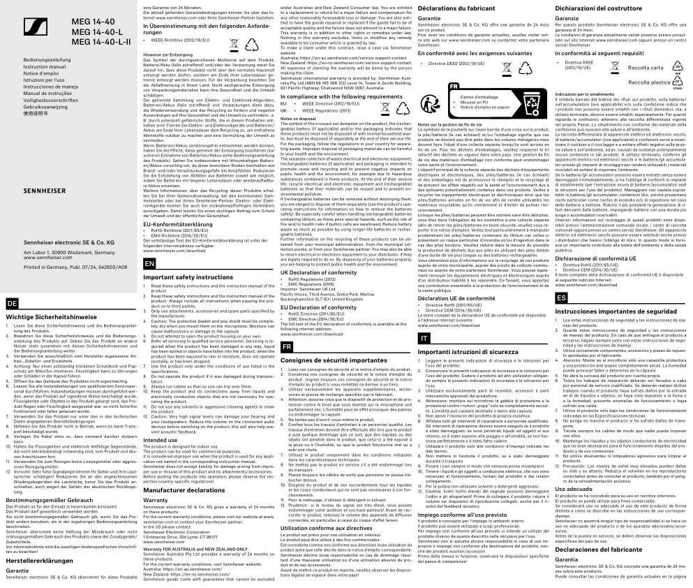 Микрофон Sennheiser MEG 14 - 40 B