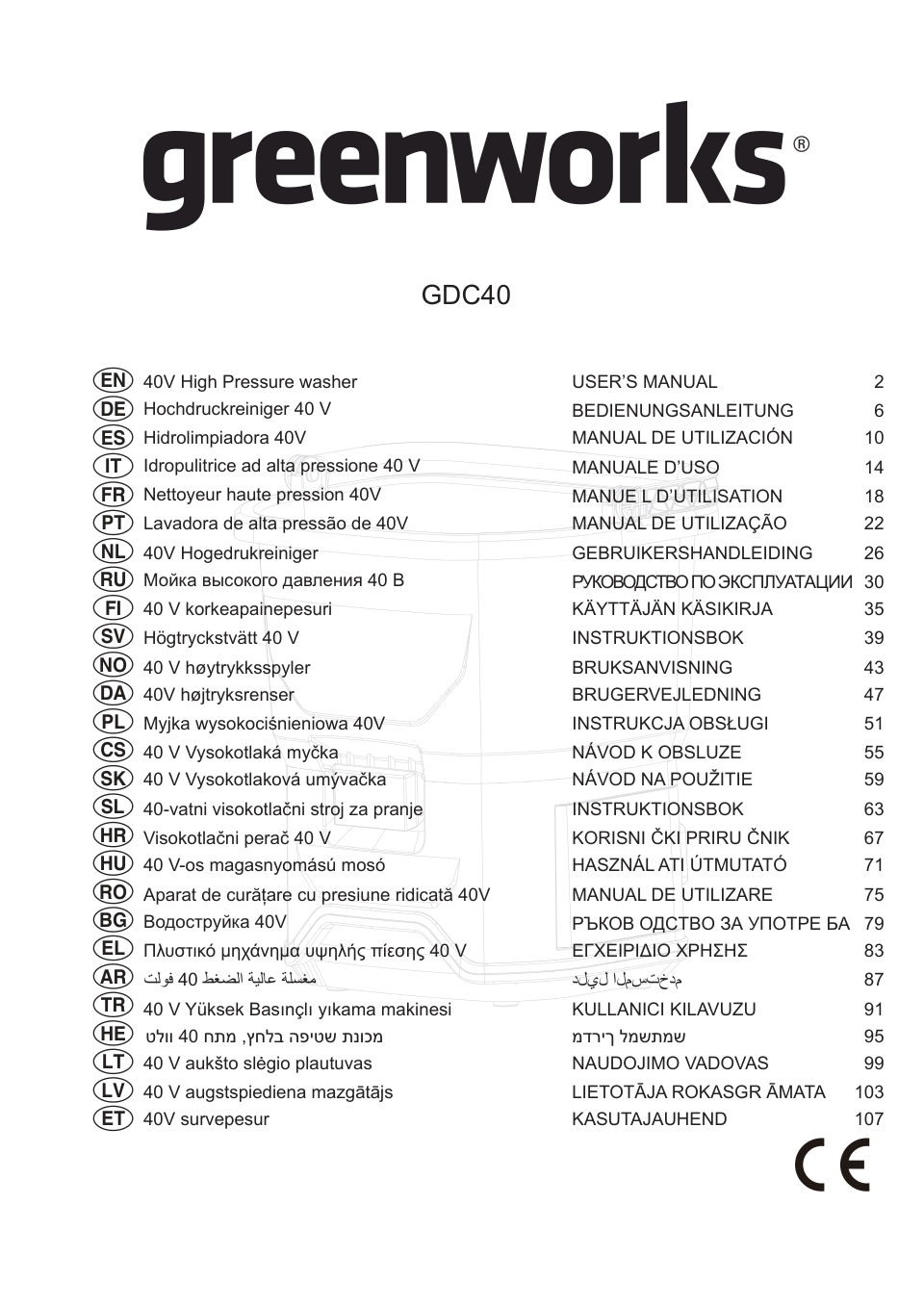 Минимойка GreenWorks GDC40