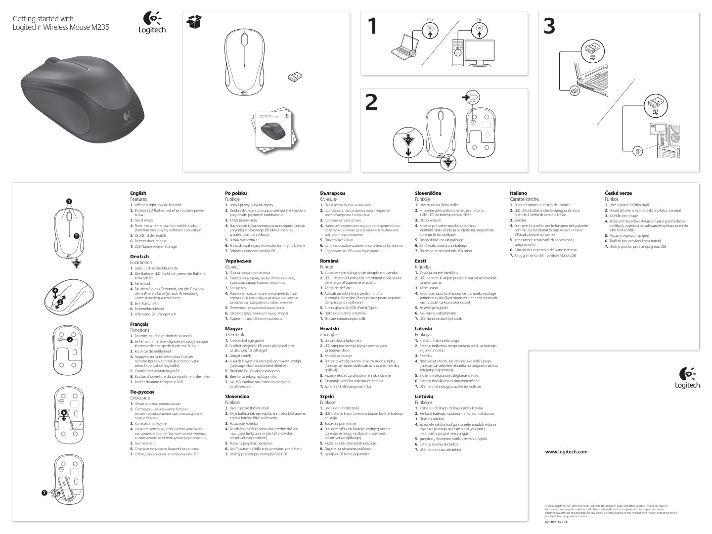 Мышь беспроводная Logitech Wireless Mouse M235 [910-002201]