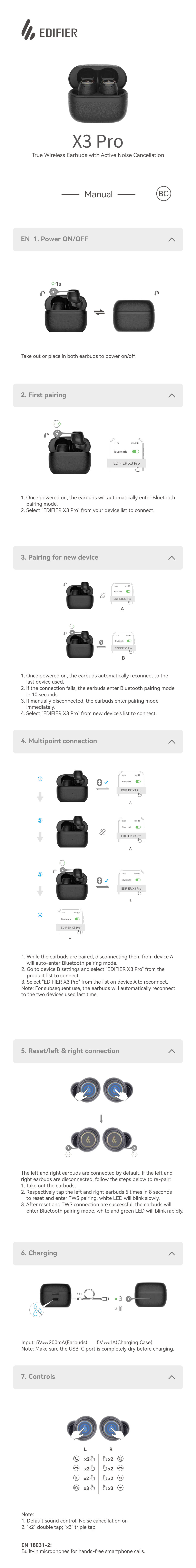 Наушники TWS Edifier X3 Pro черный 2025