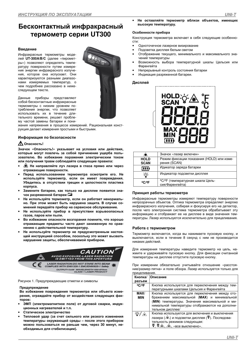 Пирометр UNI-T UT300A+