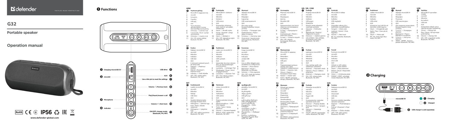 Портативная колонка Defender G32,