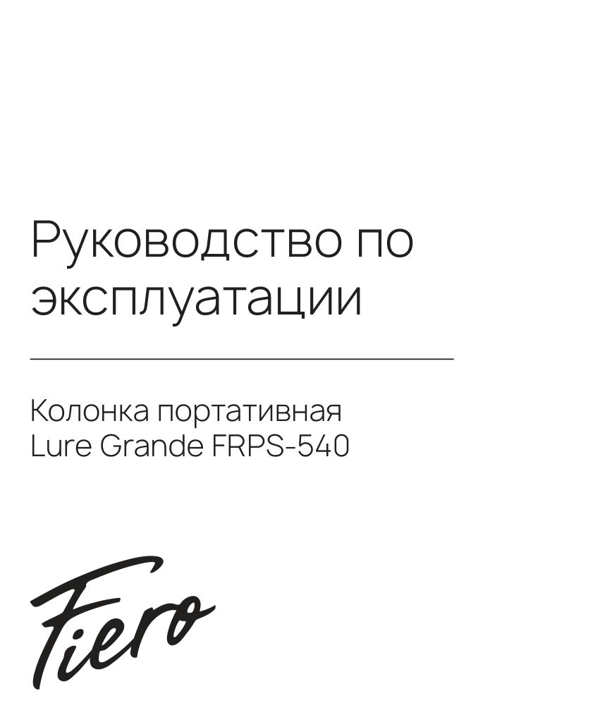 Портативная колонка Fiero Lure Grande FRPS-540